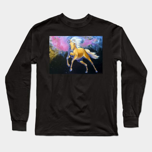 Cosmic Stallion Long Sleeve T-Shirt by JoFrederiks